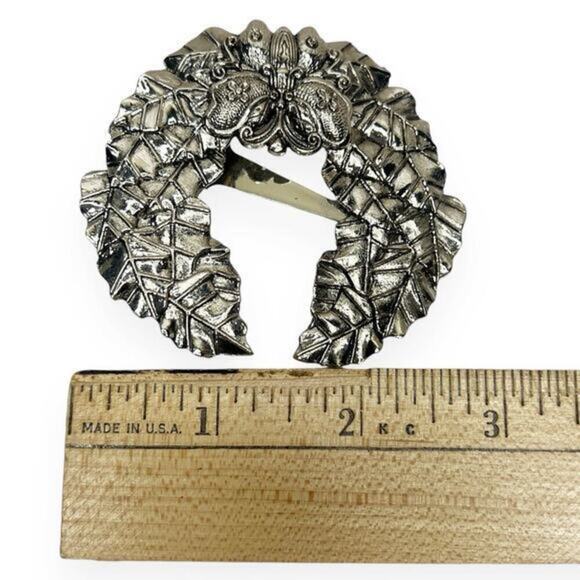 Vintage Neiman Marcus Sylvia Dahl Butterfly in Crown Laurel Scarf Clip Brooch - Picture 9 of 10